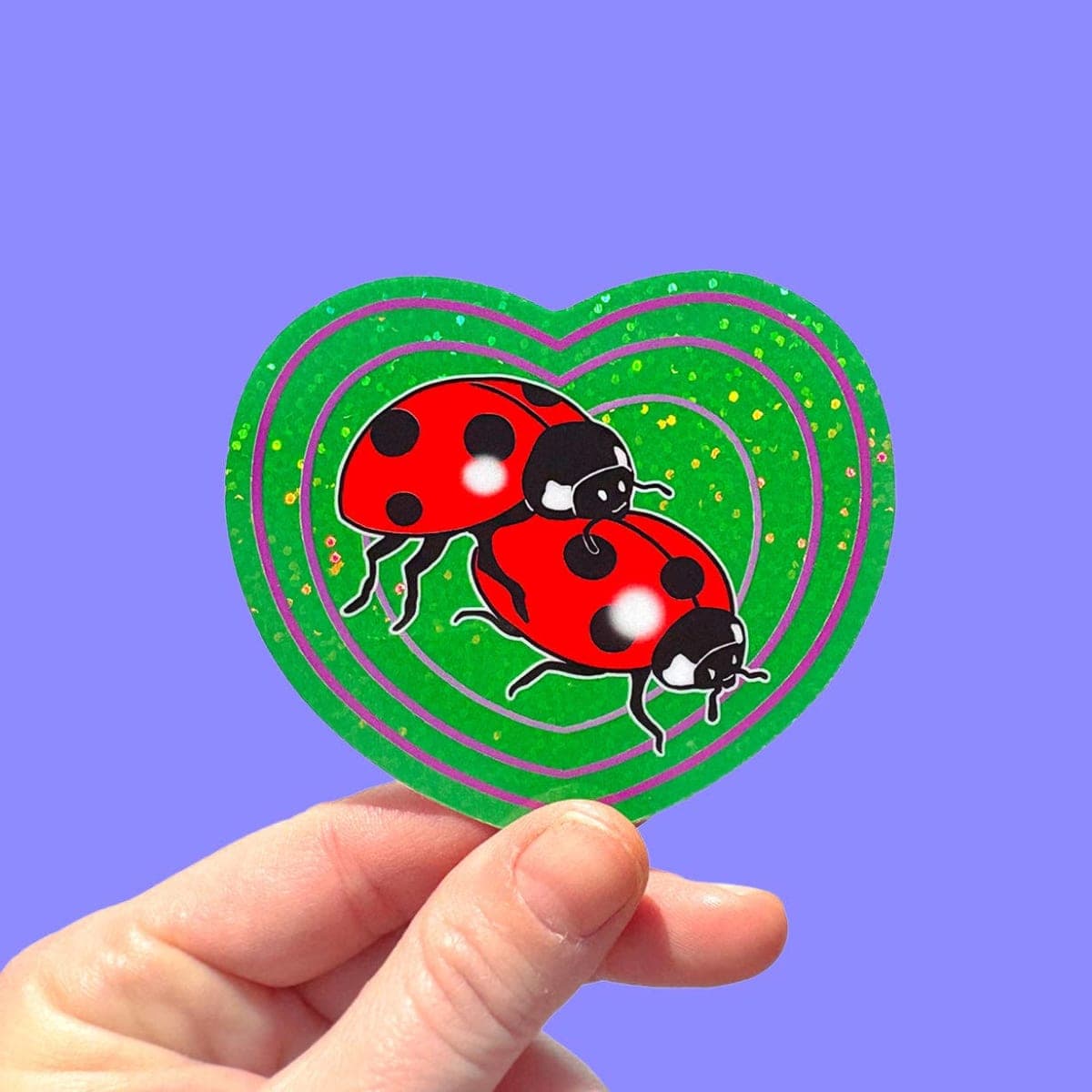 Love Bugs - Glitter Vinyl Sticker - Image 1