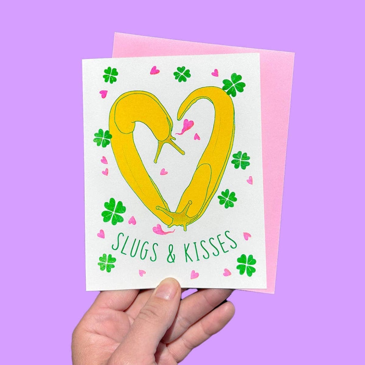 SLUGS & KISSES - Riso Greeting Card - Image 1